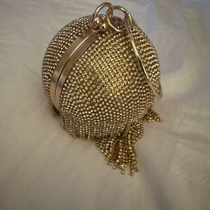 Badgley Mischka Gold Beaded Wristlet